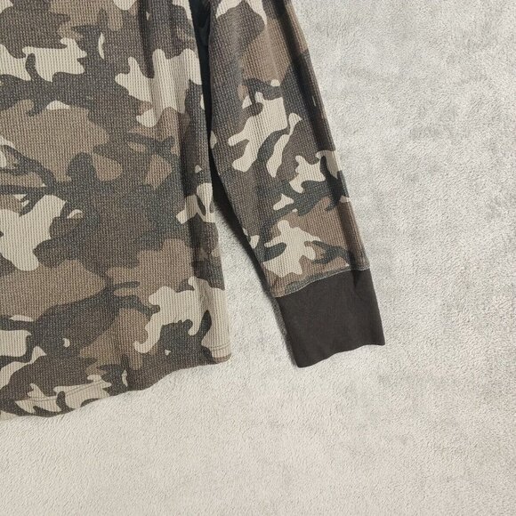 Time & Tru Women Sweater Size XXL(20-22) Camouflage Waffle Knit Henley - Picture 4 of 11